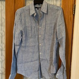 Italian Linen blouse blue weave